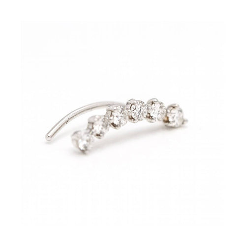 Boucles d'oreilles Boucle d’oreille grimpeuse - Or blanc 18 ct et diamants 0,45 ct 58 Facettes UKD363092CG