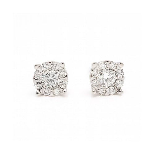 Boucles d'oreilles Boucles d’oreilles roseton - Or blanc 18 kt et diamants 0,54 ct 58 Facettes UKD363095CG