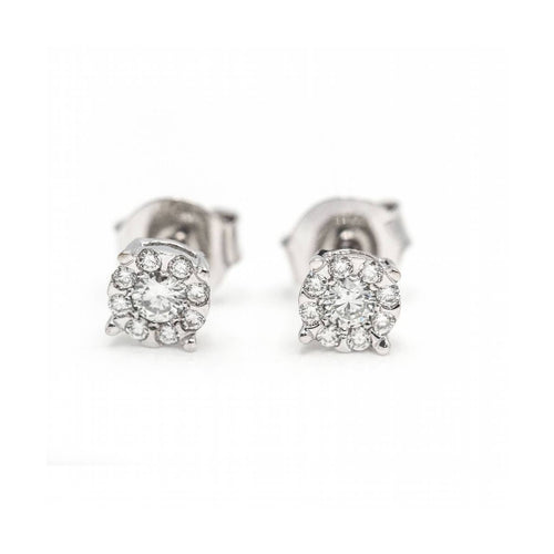 Boucles d'oreilles Boucles d’oreilles roseton - Or blanc 18 kt et diamants 0,54 ct 58 Facettes UKD363095CG