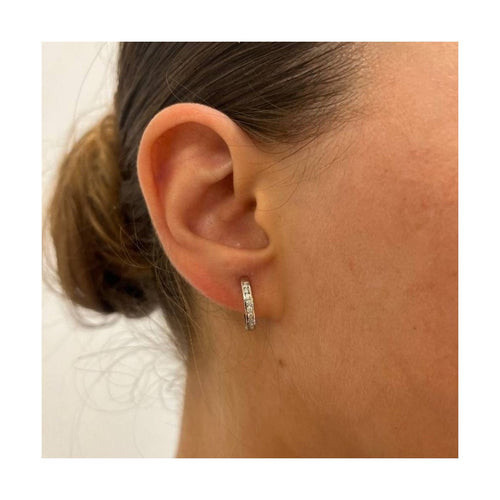 Boucles d'oreilles Boucles d’oreilles créoles - Or blanc 18 kt et diamants 0,40 ct 58 Facettes UKD363097CG