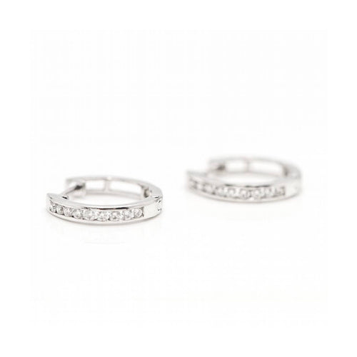 Boucles d'oreilles Boucles d’oreilles créoles - Or blanc 18 kt et diamants 0,40 ct 58 Facettes UKD363097CG