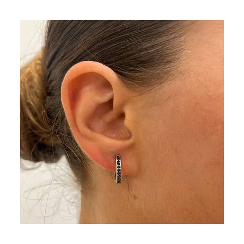 Boucles d'oreilles Boucles d’oreilles créoles - Or blanc 18K et saphirs naturels 58 Facettes UKD363098CG