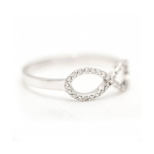 Bague INFINITO - Bague en or blanc 18 kt et diamants 58 Facettes UKD363101CG