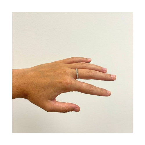 Bague Bague demi-alliance - 11 diamants 0,40 ct en or blanc 18 kt 58 Facettes UKD363102CG