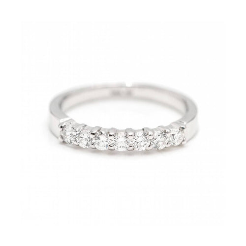 Bague Bague demi-alliance - 7 diamants taille brillant en or blanc 18 ct 58 Facettes UKD363104CG