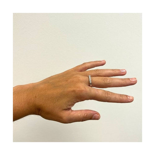 Bague Bague demi-alliance - 7 diamants taille brillant en or blanc 18 ct 58 Facettes UKD363104CG