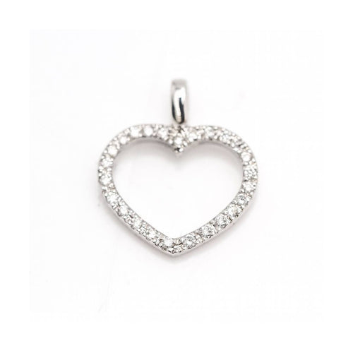 Pendentif Cœur - Pendentif en or blanc 18 kt et diamants 58 Facettes UKD363119CG