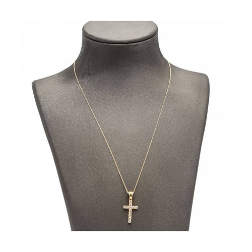 Collier Collier - Pendentif croix en or jaune 18 kt et diamants 0,55 ct 58 Facettes UKD363121CG