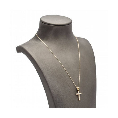 Collier Collier - Pendentif croix en or jaune 18 kt et diamants 0,55 ct 58 Facettes UKD363121CG