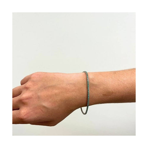 Bracelet Pulsera rivière - Bracelet en or blanc 18 kt et émeraudes 1,60 ct 58 Facettes UKD363126CG
