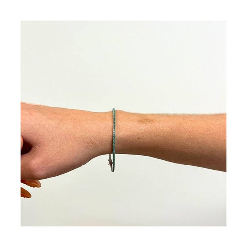 Bracelet Pulsera rivière - Bracelet en or blanc 18 kt et émeraudes 1,60 ct 58 Facettes UKD363126CG