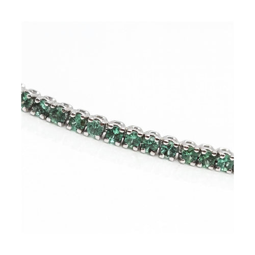Bracelet Pulsera rivière - Bracelet en or blanc 18 kt et émeraudes 1,60 ct 58 Facettes UKD363126CG