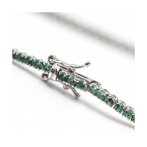 Bracelet Pulsera rivière - Bracelet en or blanc 18 kt et émeraudes 1,60 ct 58 Facettes UKD363126CG