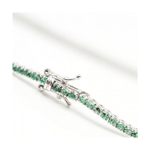 Bracelet Pulsera rivière - Bracelet en or blanc 18 kt et émeraudes 1,60 ct 58 Facettes UKD363126CG