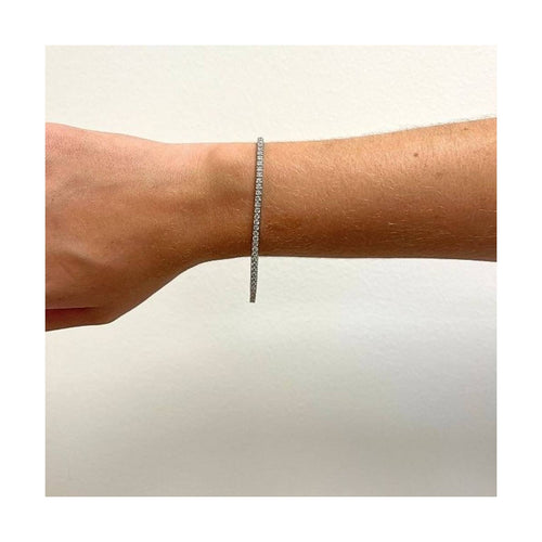 Bracelet Pulsera rivière - Bracelet en or blanc 18 ct et diamants 3,50 ct 58 Facettes UKD363130CG