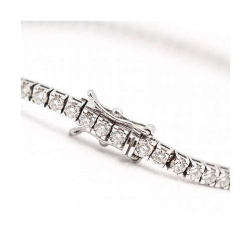 Bracelet Pulsera rivière - Bracelet en or blanc 18 ct et diamants 3,50 ct 58 Facettes UKD363130CG