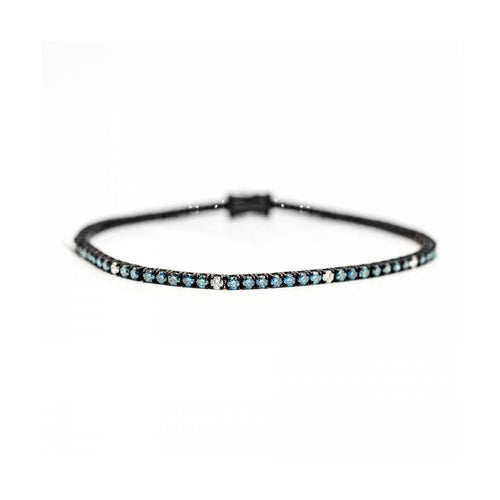 Bracelet Bracelet rivière - Diamants bleus et blancs 3,25 ct en or blanc 18 kt 58 Facettes UKD363133CG
