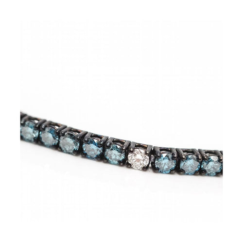 Bracelet Bracelet rivière - Diamants bleus et blancs 3,25 ct en or blanc 18 kt 58 Facettes UKD363133CG