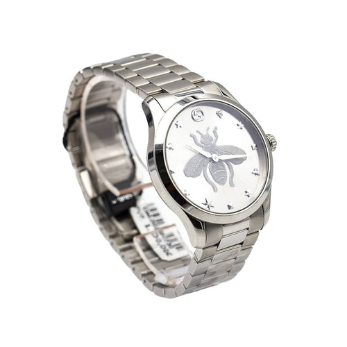 Montre Gucci Timeless Abeille YA1264126 - Montre en acier 38 mm 58 Facettes UKD363138SO
