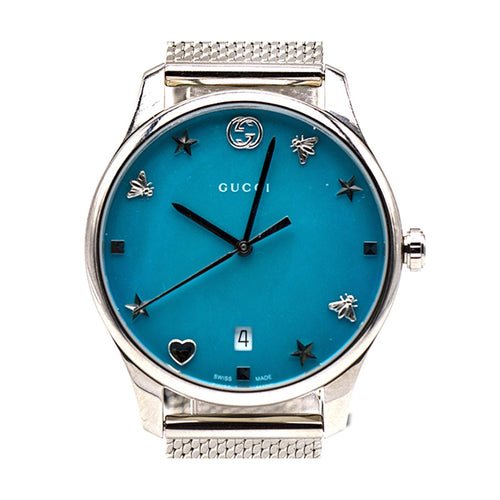 Montre Gucci Timeless - Montre femme 1264039 en acier, cadran nacre turquoise 58 Facettes UKD363139SO