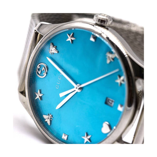 Montre Gucci Timeless - Montre femme 1264039 en acier, cadran nacre turquoise 58 Facettes UKD363139SO