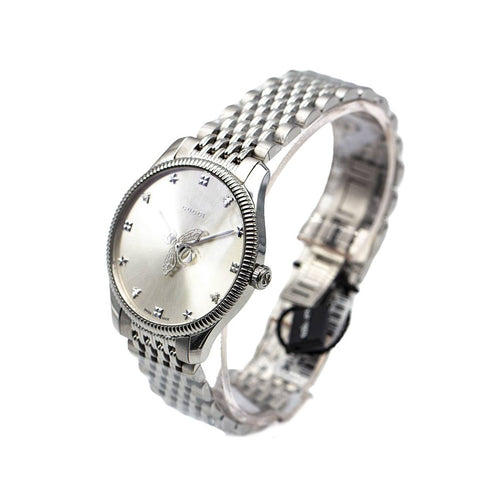 Montre Gucci Timeless - Montre YA1264153 en acier, cadran argent 58 Facettes UKD363140SO
