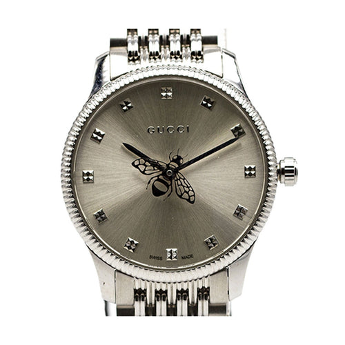 Montre Gucci Timeless - Montre femme en acier, cadran argenté 58 Facettes UKD363141