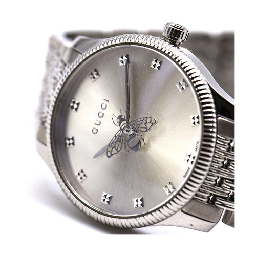 Montre Gucci Timeless - Montre femme en acier, cadran argenté 58 Facettes UKD363141