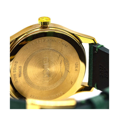Montre Gucci Timeless YA1264065 - Montre en acier doré, cadran vert 58 Facettes UKD363144SO