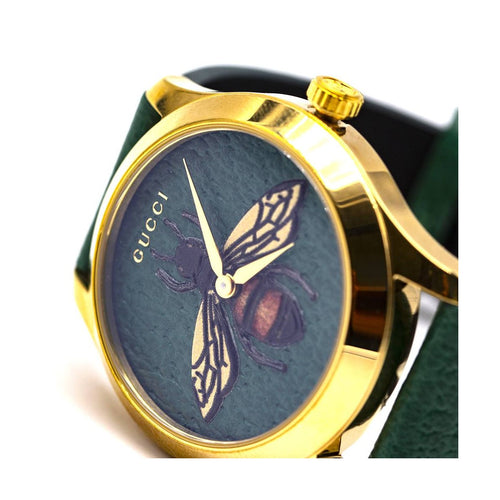 Montre Gucci Timeless YA1264065 - Montre en acier doré, cadran vert 58 Facettes UKD363144SO