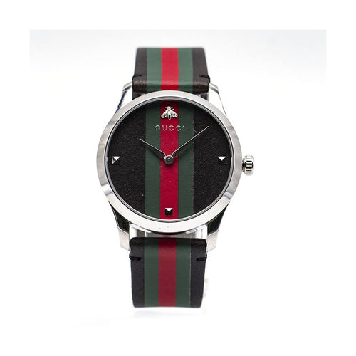 Montre Gucci Timeless - Montre YA1264079 en acier, bracelet cuir 58 Facettes UKD363145SO