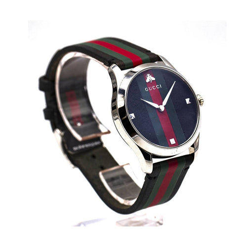 Montre Gucci Timeless - Montre YA1264079 en acier, bracelet cuir 58 Facettes UKD363145SO