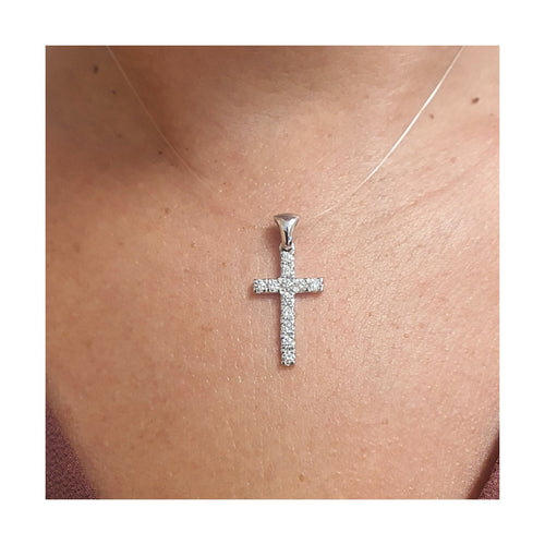 Pendentif Pendentif croix - Diamants 0,55 ct en or blanc 18 kt 58 Facettes UKD363254CG