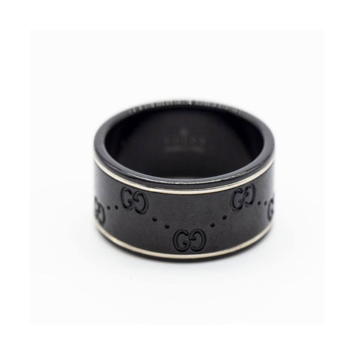 Bague GUCCI Icon - Bague homme en or blanc 18K et céramique noire 58 Facettes UKD363551SO