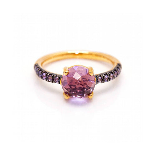 Bague 54 MIMI - Bague en or rose 18 ct avec saphirs et améthyste 58 Facettes UKD363773UZ