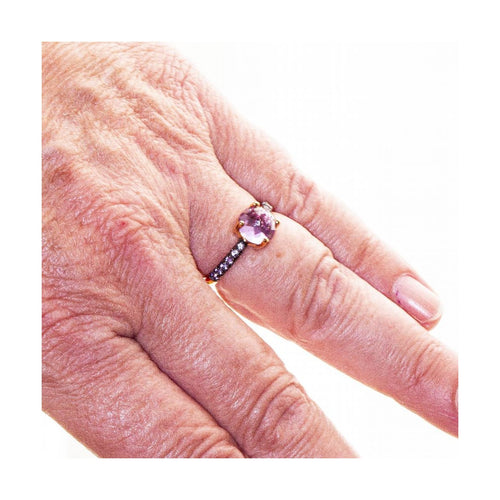 Bague 54 MIMI - Bague en or rose 18 ct avec saphirs et améthyste 58 Facettes UKD363773UZ