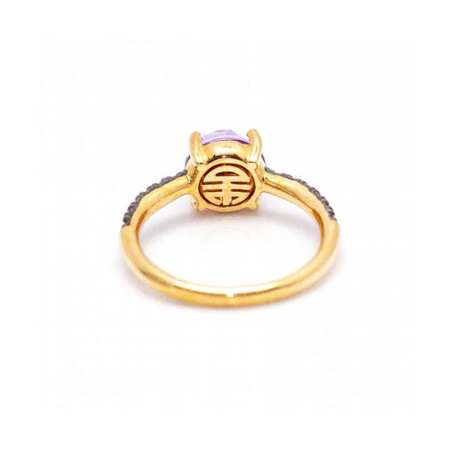 Bague 54 MIMI - Bague en or rose 18 ct avec saphirs et améthyste 58 Facettes UKD363773UZ