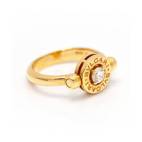 Bague 54 BVLGARI Flip - Bague en or rose 18 kt avec diamant 0,25 ct 58 Facettes UKD363775UZ