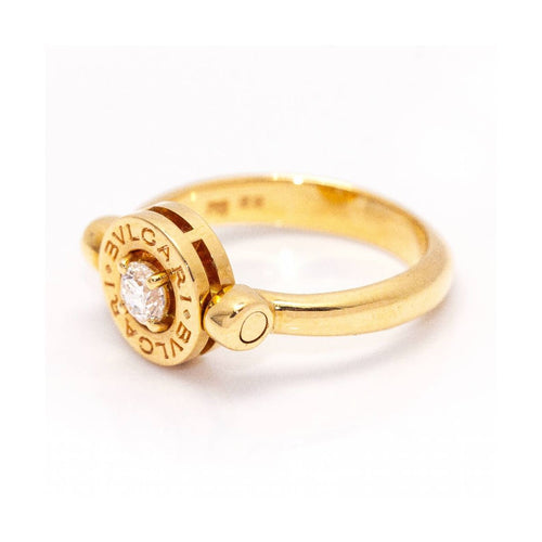 Bague 54 BVLGARI Flip - Bague en or rose 18 kt avec diamant 0,25 ct 58 Facettes UKD363775UZ