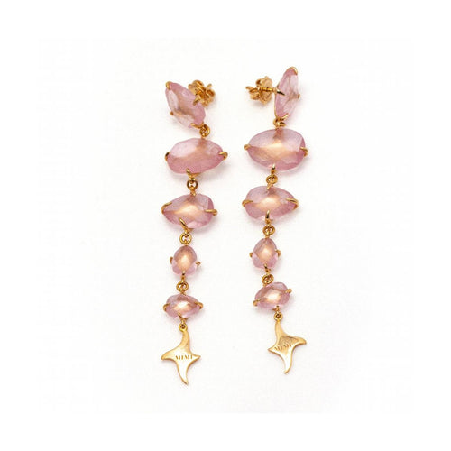 Boucles d'oreilles MIMI Milano - Boucles d’oreilles en or rose 18 ct et quartz rose 58 Facettes UKD363782UZ