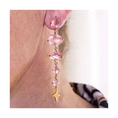 Boucles d'oreilles MIMI Milano - Boucles d’oreilles en or rose 18 ct et quartz rose 58 Facettes UKD363782UZ