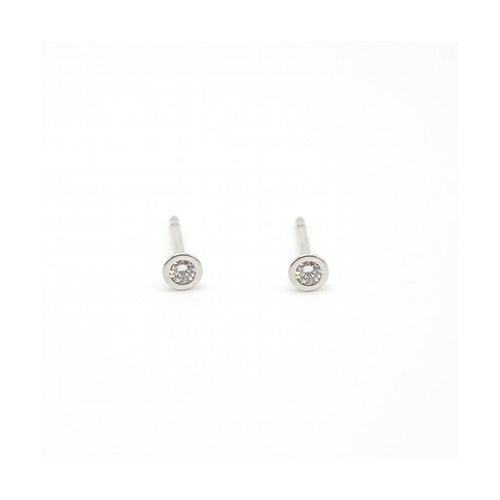 Boucles d'oreilles Boucles d’oreilles puces - Acier et diamants taille brillant 0,10 ct 58 Facettes UKD363870SO