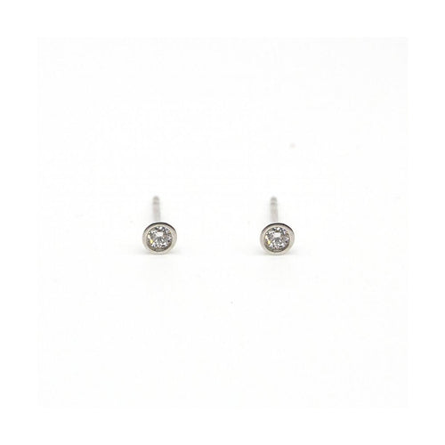 Boucles d'oreilles Boucles d’oreilles bouton - Acier 316L et diamants 0,20 ct 58 Facettes UKD363871SO