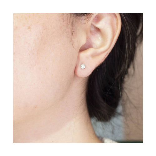 Boucles d'oreilles Boucles d’oreilles bouton - Acier 316L et diamants 0,20 ct 58 Facettes UKD363871SO
