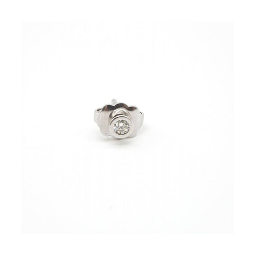 Boucles d'oreilles Boucles d'oreilles puces - Acier 316L et diamants taille brillant 0,08 ct 58 Facettes UKD363872SO