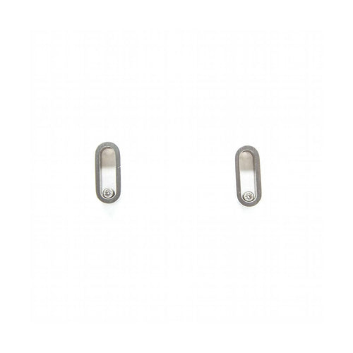 Boucles d'oreilles DETAIL - Boucles d’oreilles en acier 316L avec diamants 0,05 ct 58 Facettes UKD363874SO