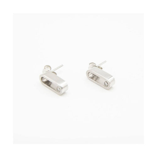 Boucles d'oreilles DETAIL - Boucles d’oreilles en acier 316L avec diamants 0,05 ct 58 Facettes UKD363874SO