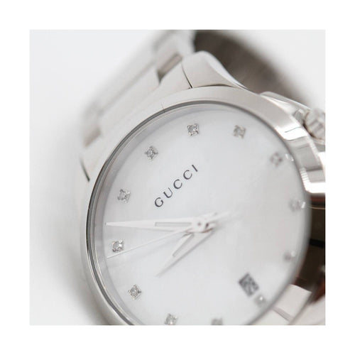 Montre Gucci G-Timeless - Montre YA126542 en acier et nacre 58 Facettes UKD363877FJ