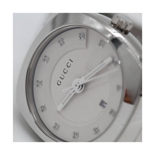 Montre Gucci - Montre YA142504 en acier avec diamants 58 Facettes UKD363882FJ