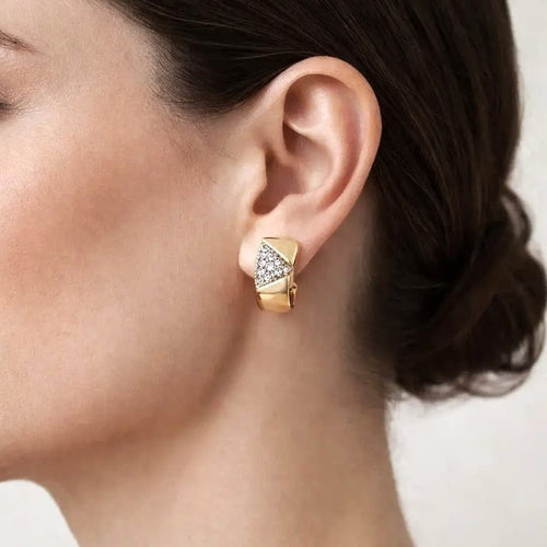 Boucles d'oreilles Boucles d’oreilles - Motif circulaire en or jaune 18 kt et diamants 58 Facettes OR207 '(00069)